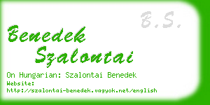 benedek szalontai business card